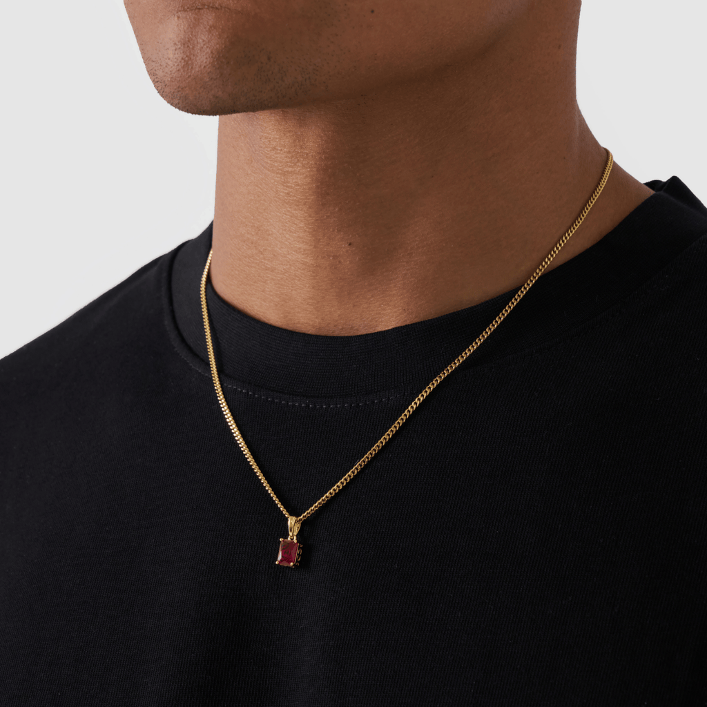 Ruby Stone Pendant (Gold)