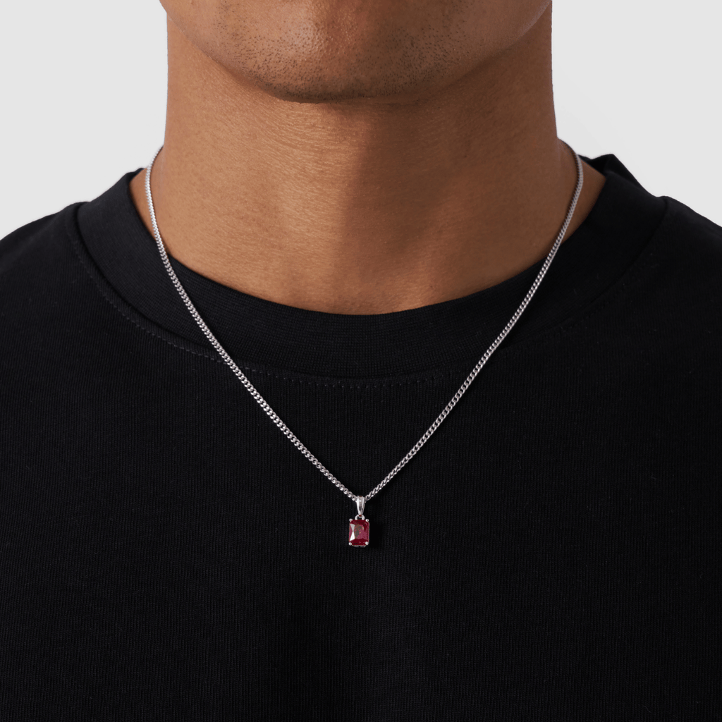 Ruby Stone Pendant (Silver)