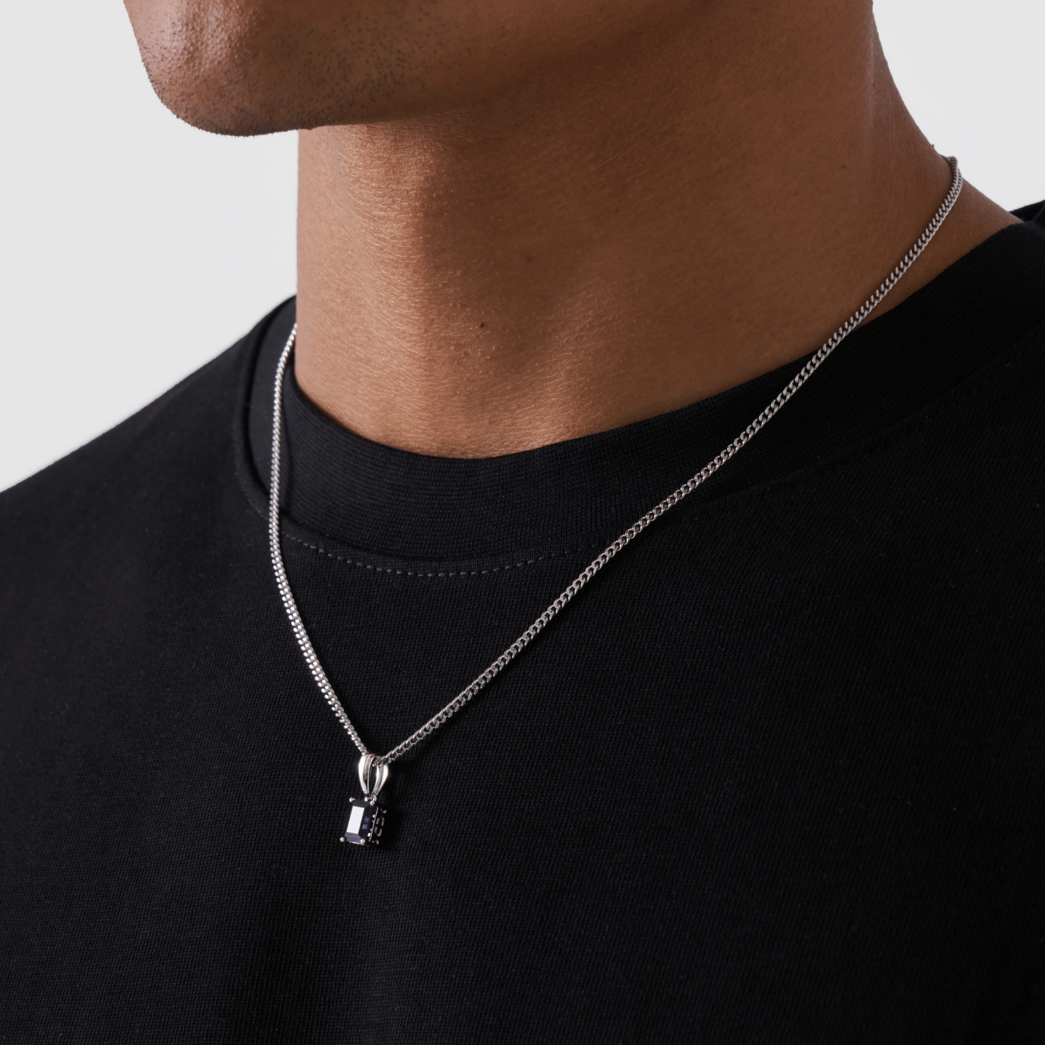 Sapphire Stone Pendant (Silver)