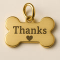 Gold Bone-Shaped Tag – “Thanks”