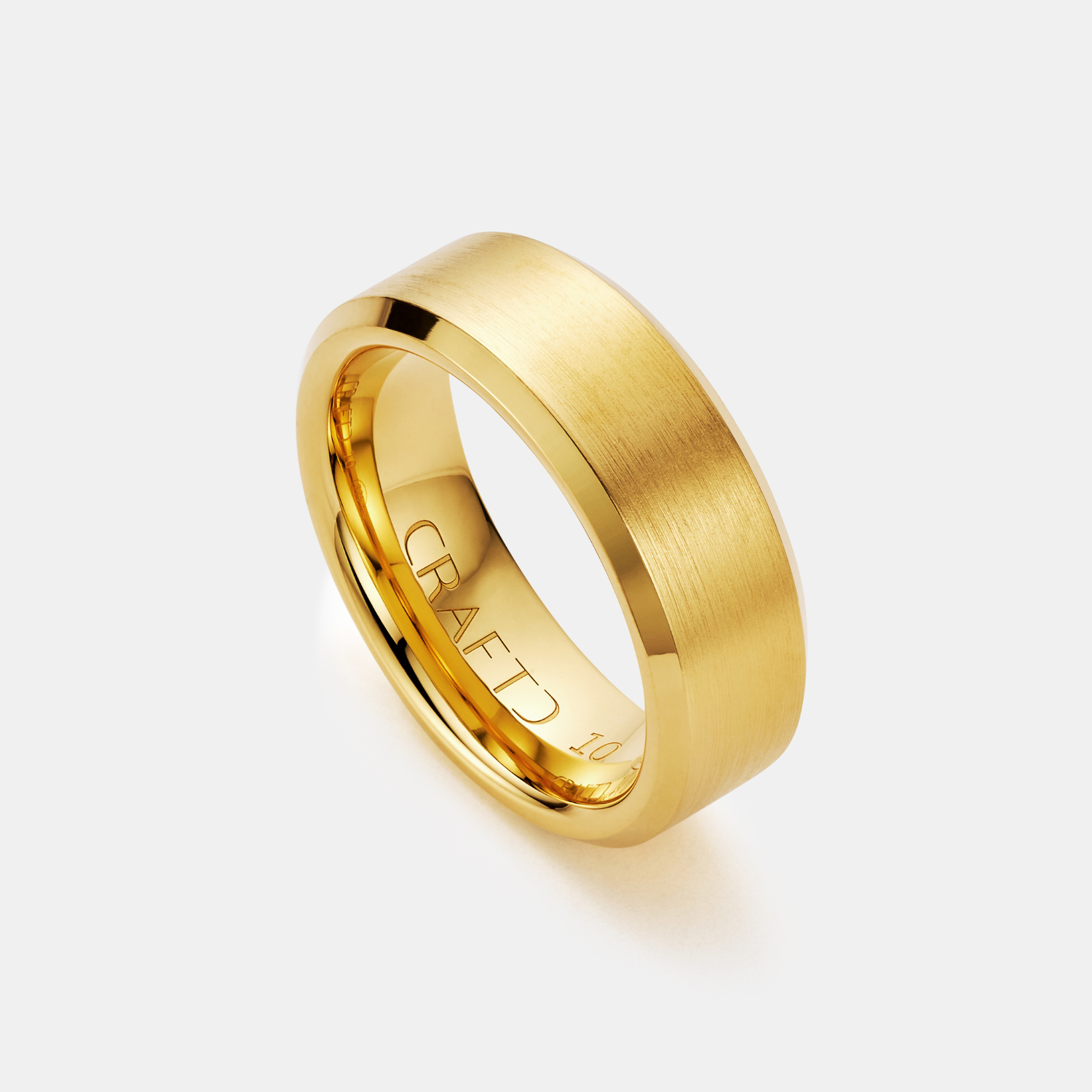 Bevelled Ring (Gold) 8mm | 18ct Gold Vermeil